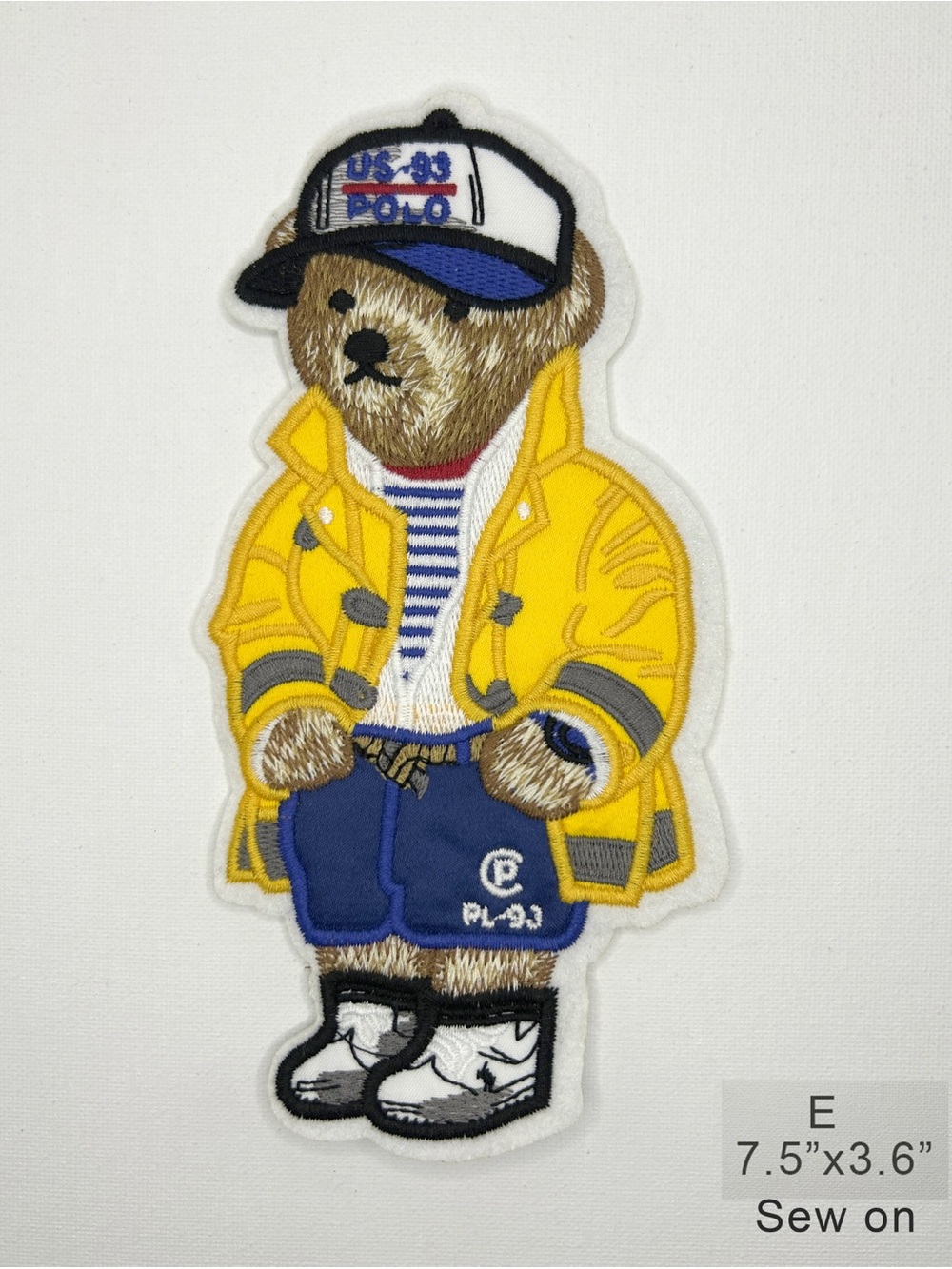 Polo by Ralph Lauren Yellow Raincoat Bear Patch with Navy Accents